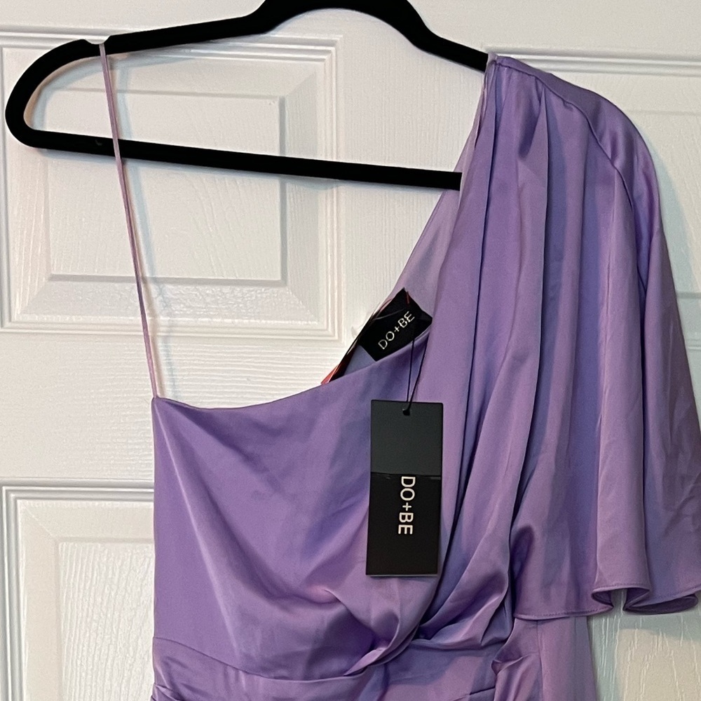 Elegant Lavender One-Shoulder Dress One - Picture 3 of 3